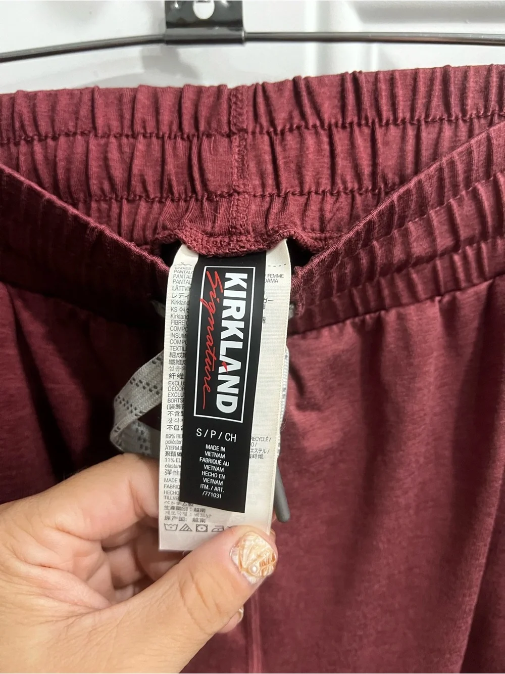 Kirkland Signature Burgundy Drawstring Joggers